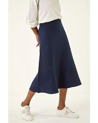 Roman - Roman Plain Elastic A Line Midi Skirt - Lyst