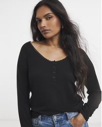 Simply Be - Lace Trim & Rib Top - Lyst
