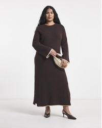 Vila - Kerry O-Neck Knit Maxi Dress - Lyst