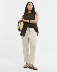 Simply Be - Linen Mix Tapered Trousers - Lyst