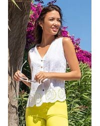 Roman - Roman Eyelet Detail Crinkle Blouse - Lyst