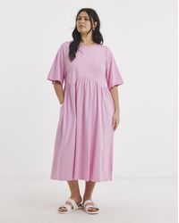 Simply Be - Boxy Sleeve Midi Dress - Lyst
