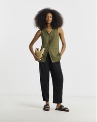 Simply Be - Linen Barrel Trousers - Lyst