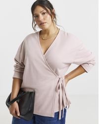 Simply Be - Ribbed Wrap Top - Lyst
