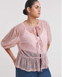 Simply Be - Lace Tie Front Top - Lyst
