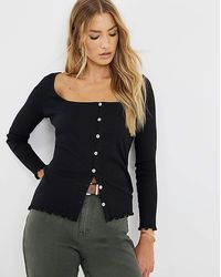 Simply Be - Long Sleeve Button Through Ribbed Cardi - Lyst