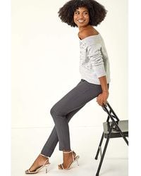 Roman - Roman Full Length Elastic Waist Trousers - Lyst