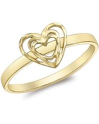 iJewel - 9Ct Diamond Cut Open-Heart Ring - Lyst