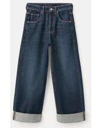 Mango - Wide Leg Turned Up Hem Jean - Lyst