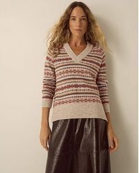 Monsoon - Fara V-Neck Fair Isle Jumper - Lyst