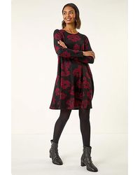 Roman - Roman Floral Print Stretch Swing Dress - Lyst