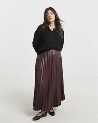 Simply Be - Pu Pleated Midaxi Skirt - Lyst