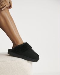 Simply Be - Faux Fur Lined Suede Mule Slipper Wide - Lyst
