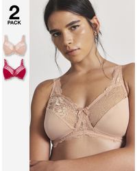 Pretty Secrets - 2 Pack Ella Lace Non Wired Full Cup Bras - Lyst