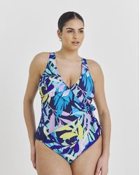 JD Williams - Leaf Wrap Over Swimsuit - Lyst
