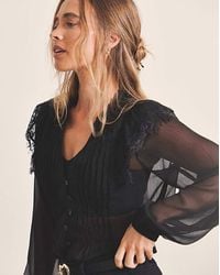Simply Be - Sheer Tuxedo Detail Blouse - Lyst