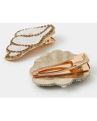 Accessorize - Beaded Shell Hair Clips - Lyst