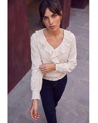 Roman - Roman Textured Frill Top - Lyst