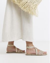 Simply Be - Woven Multi Strap Sandals Wide Fit - Lyst