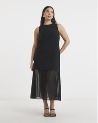 Simply Be - 1 Sheer Skirt Midi Dress - Lyst
