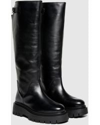 Sisley - Leather Boots With Chunky Soles - Lyst