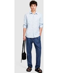 Sisley - Trousers In Chambray - Lyst