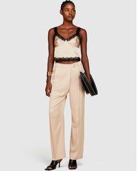 Sisley - Satin Top With Lace - Lyst