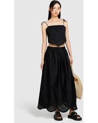 Sisley - Midi Skirt With Lace - Lyst