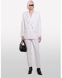 Sisley - Cream Double-Breasted Blazer, , Creamy - Lyst