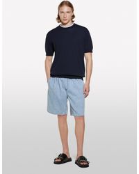 Sisley - Bermuda Di Jeans Chiaro Relaxed Fit - Lyst