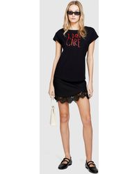 Sisley - T-shirt Slim Fit Con Stampa - Lyst