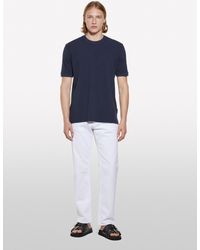 Sisley - T-shirt Blu Scuro A Maniche Corte - Lyst