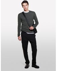 Sisley - Military Regular Fit Sweater With Crew Neck, , Military - Lyst