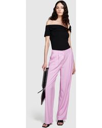 Sisley - Low-waisted Flared Fit Trousers - Lyst