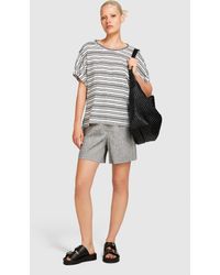 Sisley - Uneven Striped T-shirt - Lyst