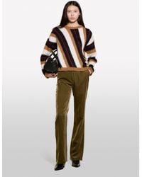 Sisley - Camel Striped Inlay Sweater - Lyst