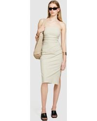 Sisley - Slim Fit Dress With Rouching - Lyst