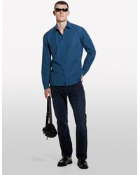 Sisley - Dark Yarn Dyed Shirt, , Dark - Lyst