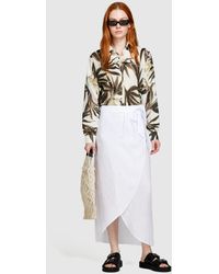 Sisley - Pareo Skirt In 100% Linen - Lyst