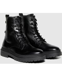 Sisley - Heavy-duty Boots In 100% Leather - Lyst