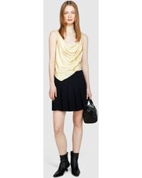 Sisley - Mini Skirt With Pleats - Lyst