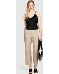 Sisley - Pinstripe Trousers In 100% Linen - Lyst