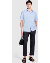 Sisley - Short Sleeve Shirt In Linen Blend - Lyst