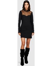 Sisley - Short Dress With Tulle - Lyst