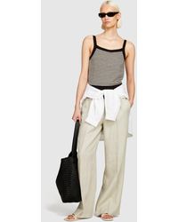 Sisley - 100% Linen Flare Fit Trousers - Lyst