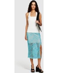 Sisley - Midi Skirt In Crochet - Lyst