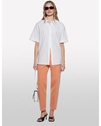 Sisley - Weiße Bluse Mit Bullauge, Frau, Größe - Lyst