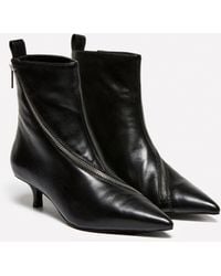 Sisley - Leather Ankle Boots With Zip - Lyst