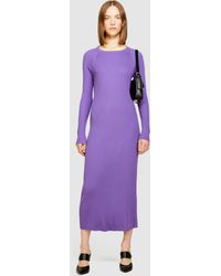 Sisley - Knitted Dress With Crossover - Lyst