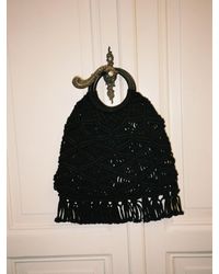 Sisley - Tasche In Crochet Mit Fransen - Lyst